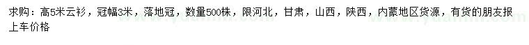 求購高5米云杉
