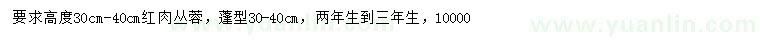 求購(gòu)高30-40公分紅肉叢蓉