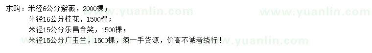 求購紫薇、桂花、樂昌含笑等