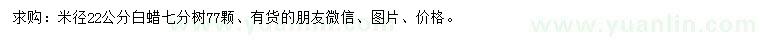 求購米徑22公分白蠟