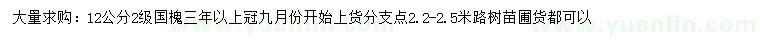 求購12公分國槐