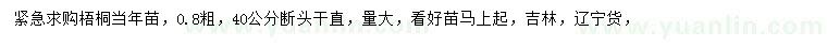 求購0.8公分梧桐