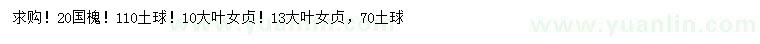 求購20公分國槐、10、13公分大葉女貞