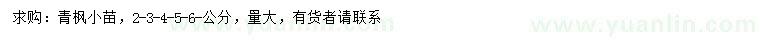 求購2、3、4、5、6公分青楓小苗