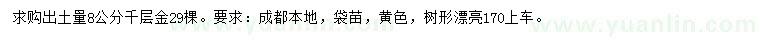 求購8公分千層金