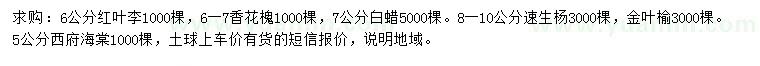 求購(gòu)紅葉李、香花槐、白蠟等