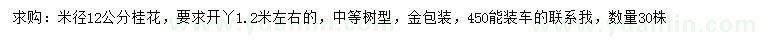 求購(gòu)米徑12公分桂花