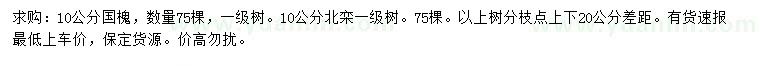 求購10公分國槐、北欒