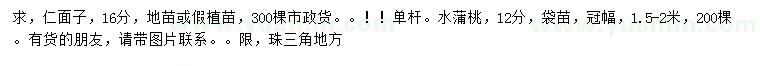 求購(gòu)16公分人面子、12公分水蒲桃