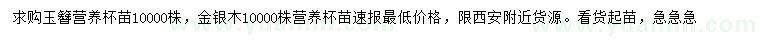 求購玉簪、金銀木