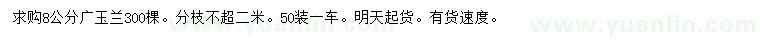求購(gòu)8公分廣玉蘭
