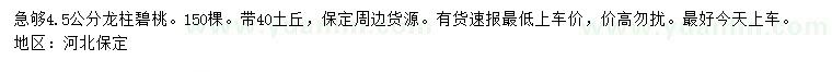 求購4.5公分龍柱碧桃