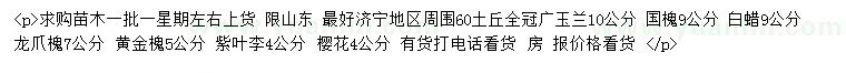 求購白蠟、國槐、龍爪槐等