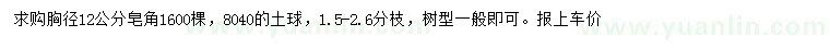 求購(gòu)胸徑12公分皂角