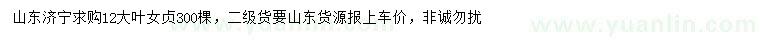求購(gòu)12公分大葉女貞