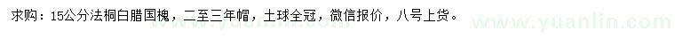 求購法桐、白蠟、國槐