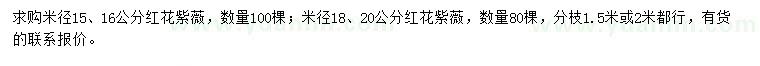 求購米徑15、16、18、20公分紅花紫薇