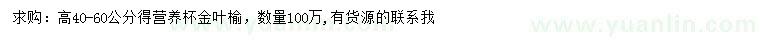 求購高40公分以上金葉榆