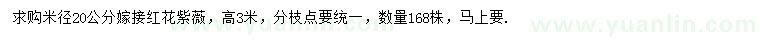 求購(gòu)米徑20公分嫁接紅花紫薇