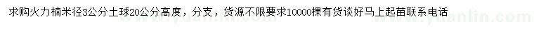 求購米徑3公分火力楠