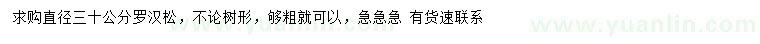 求購直徑30公分羅漢松