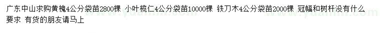 求購黃槐、小葉欖仁、 鐵刀木