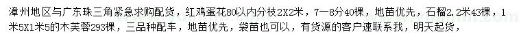 求購紅雞蛋花、石榴、木芙蓉