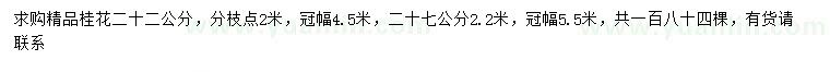 求購22、27公分桂花