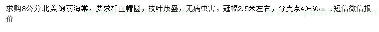 求購(gòu)8公分絢麗海棠