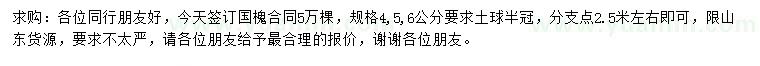 求購4、5、6公分國槐