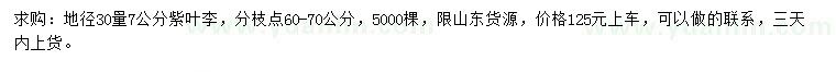 求購(gòu)7公分紫葉李