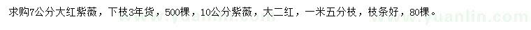 求購7、10公分大紅紫薇