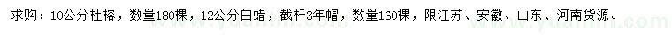 求購10公分杜榕、12公分白蠟