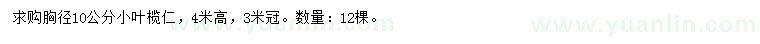 求購(gòu)胸徑10公分小葉欖仁