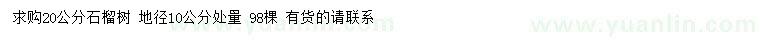 求購(gòu)10量20公分石榴樹(shù)
