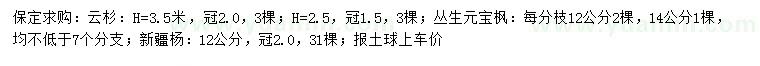 求購云杉、叢生元寶楓、新疆楊