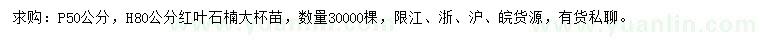 求購冠幅50公分紅葉石楠