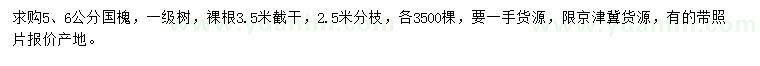 求購5、6公分國槐