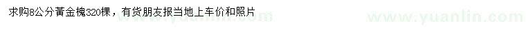 求購(gòu)8公分黃金槐