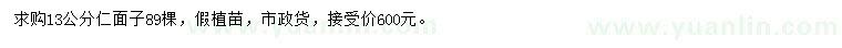 求購13公分仁面子