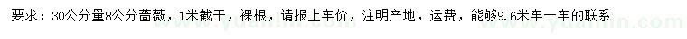 求購30量8公分薔薇
