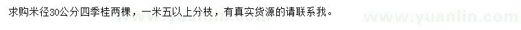 求購(gòu)米徑30公分四季桂