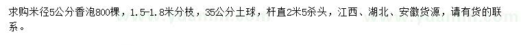 求購米徑5公分香泡