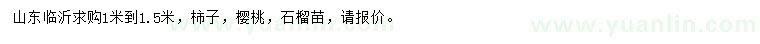求購柿子樹、櫻桃樹、石榴樹苗