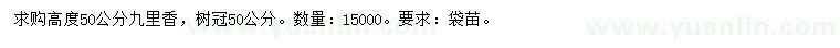 求購(gòu)高50公分九里香