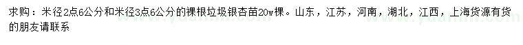 求購(gòu)米徑2.6、3.6公分銀杏