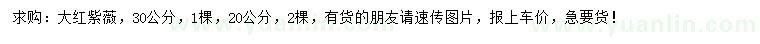 求購(gòu)20、30公分大紅紫薇