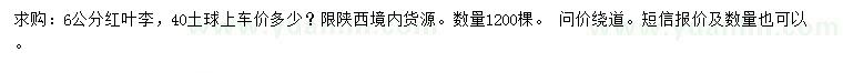 求購6公分紅葉李
