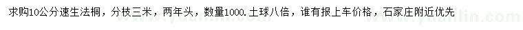 求購10公分速生法桐
