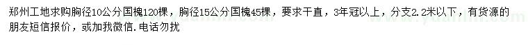 求購胸徑10、15公分國槐